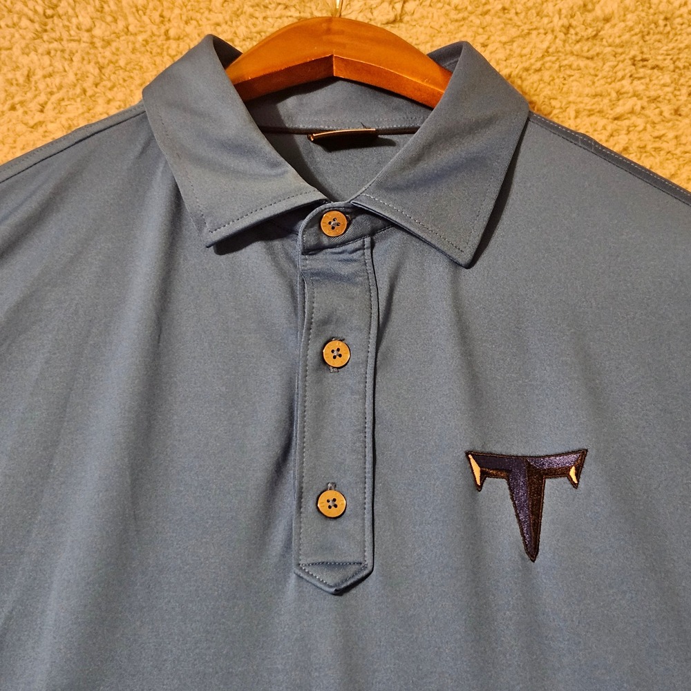 FootJoy Mens Lisle Golf Polo Shirt Blue Short Sleeve Tennessee Titans Size Large